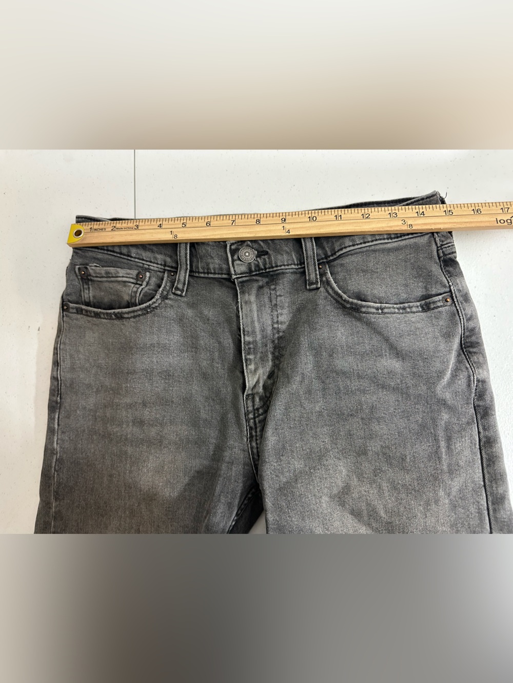 Levis Men’s 502 washed Black denim Size 30x30 slim Taper Fit Jeans - Picture 10 of 14